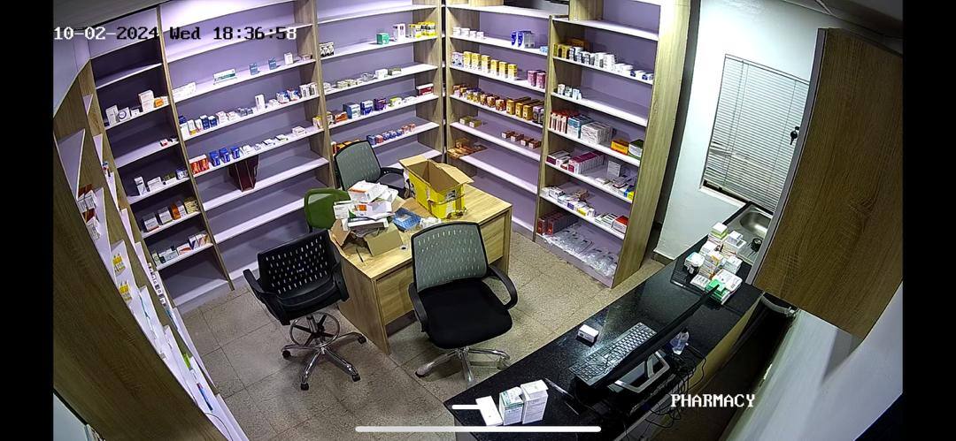 Pharmacy CCTV camera feed in Ikeja